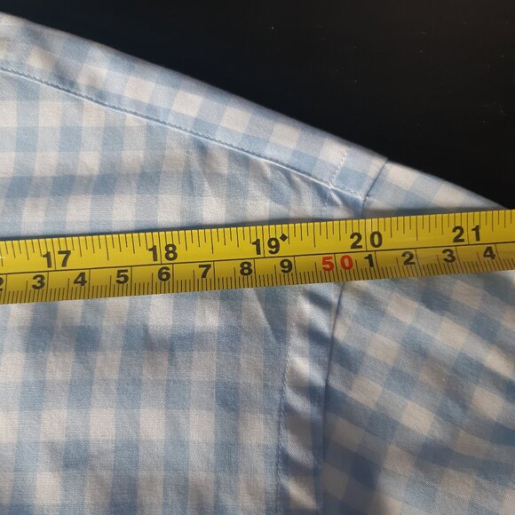 Thomas Pink SZ 17 French Cuff Gingham Blue & White Button Up Men's Shirt - Picture 13 of 15